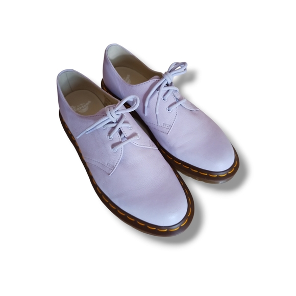 Like New 🌺 Dr Martens 3 Eye 1461 Ladies Purple Heather Virginia Leather Shoes - Picture 9 of 16